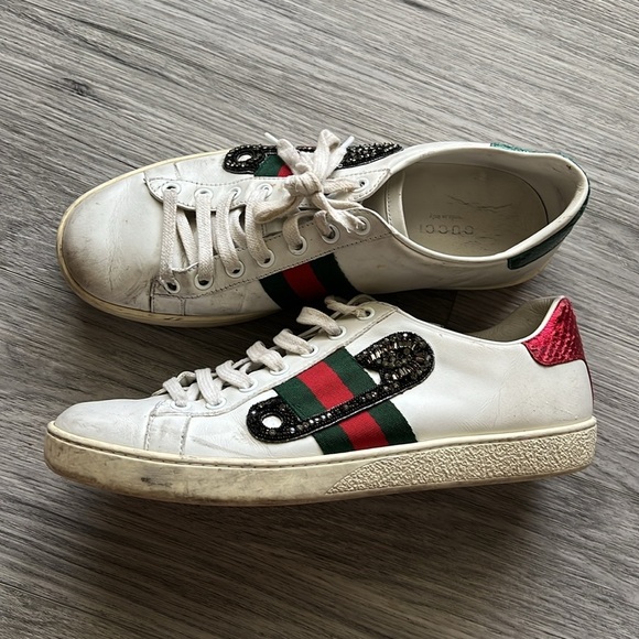 Gucci Ace Trainers Paper Clip Size 38 US 8 - Picture 4 of 14